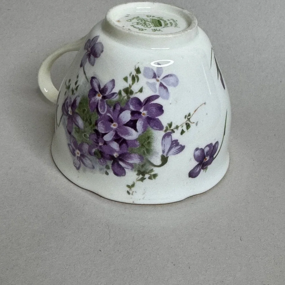 Hammersley Bone China Tea Cup and Saucer Set Purple Violets Gold Trim England